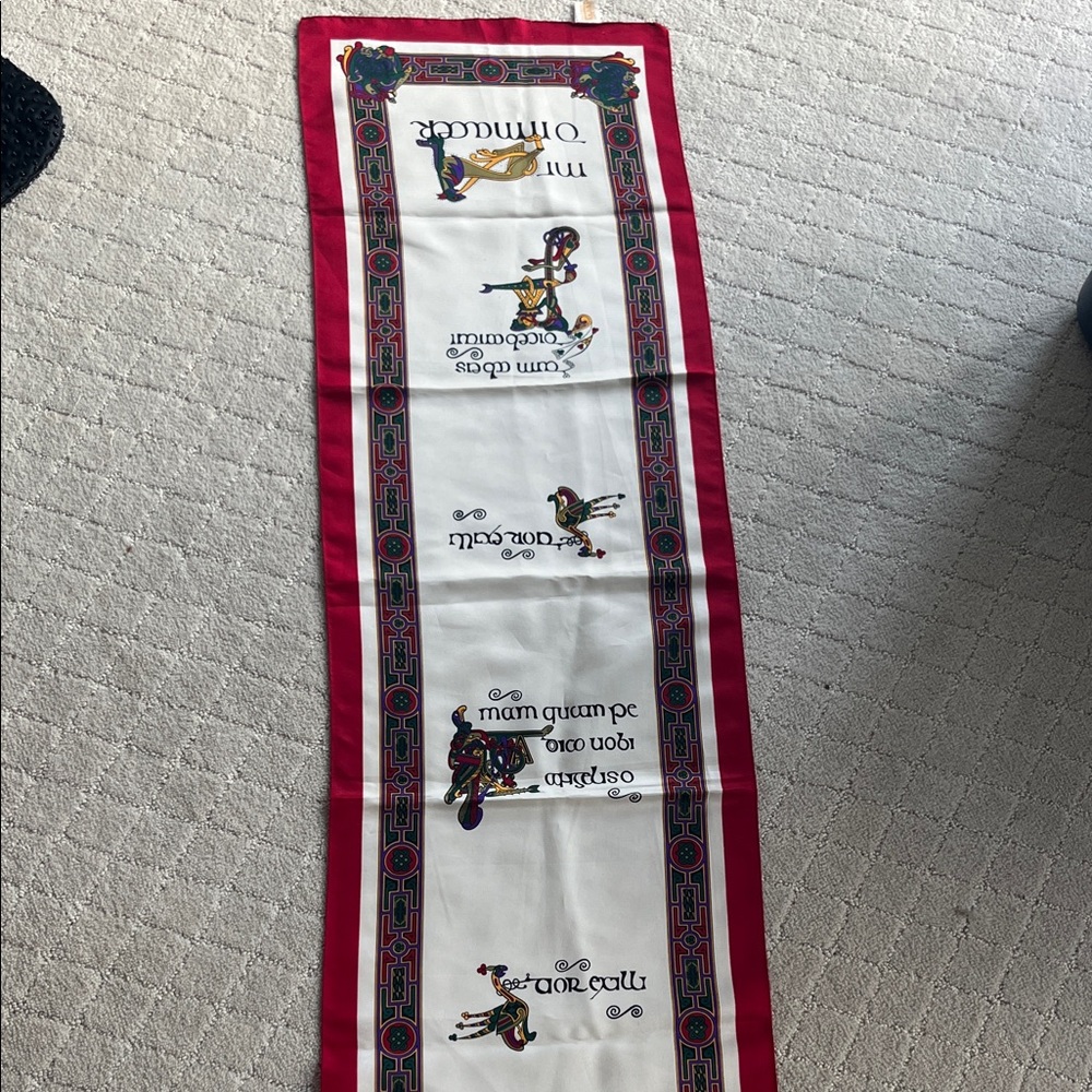 Gaelic Red and White Decorative Scarf